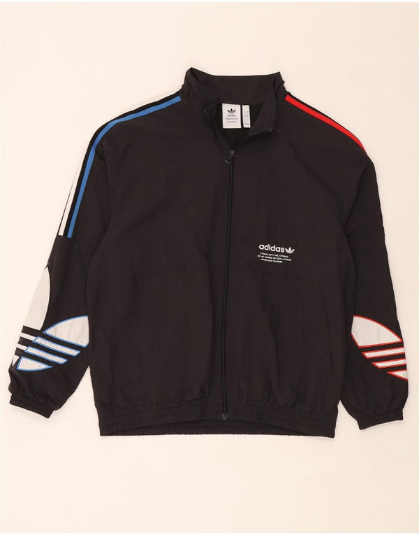 Giacca da ginnastica grafica da uomo Adidas Large nera in poliammide