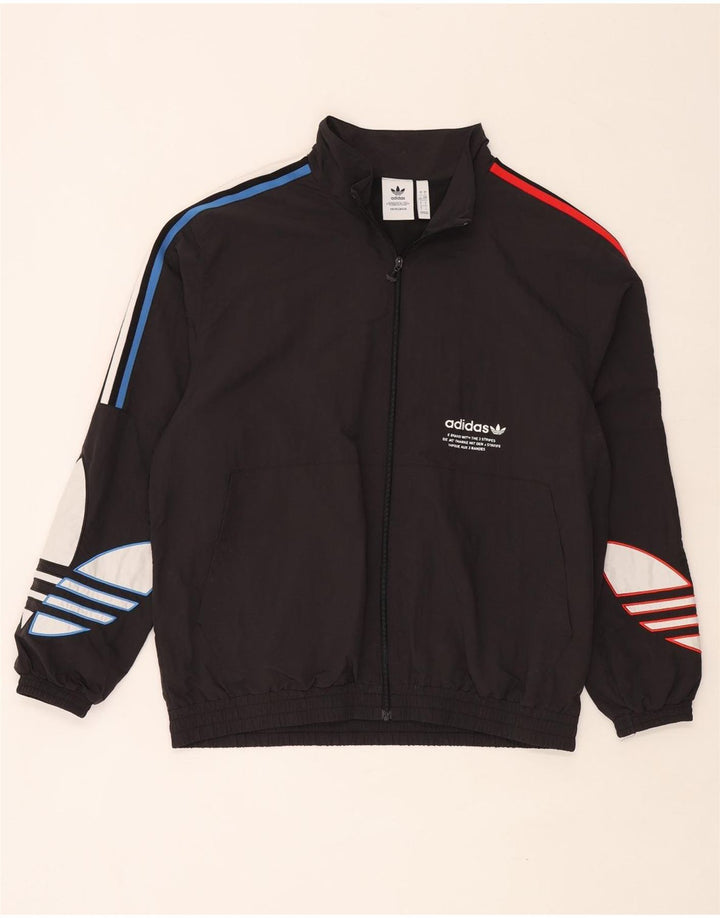 Giacca da ginnastica grafica da uomo Adidas Large nera in poliammide