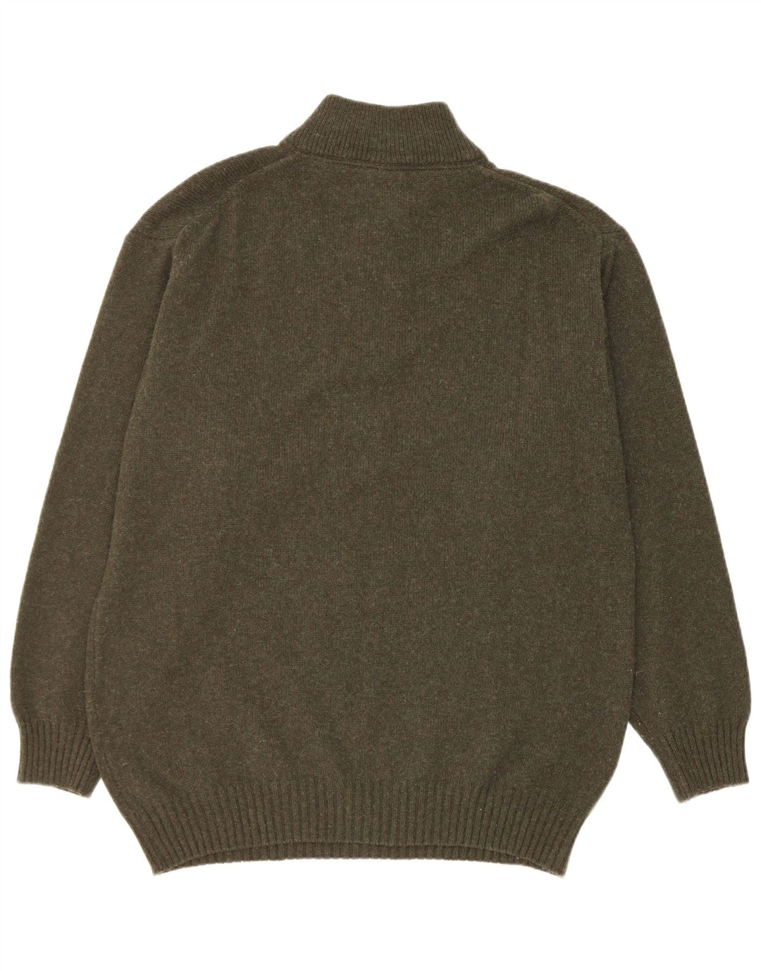 Maglione da uomo con zip e collo Murphy & Nye XL in lana verde