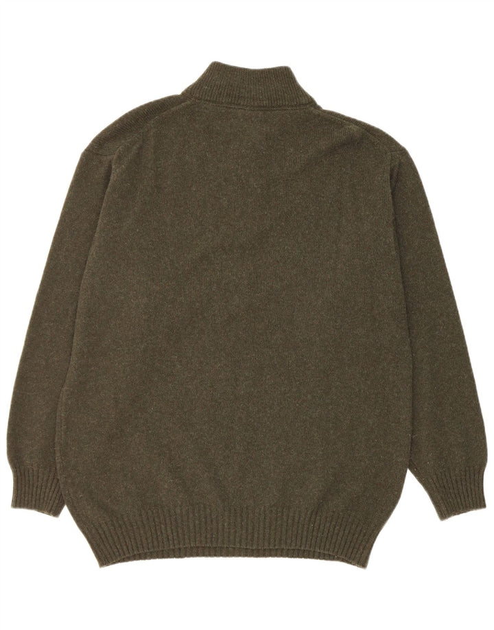 Maglione da uomo con zip e collo Murphy & Nye XL in lana verde