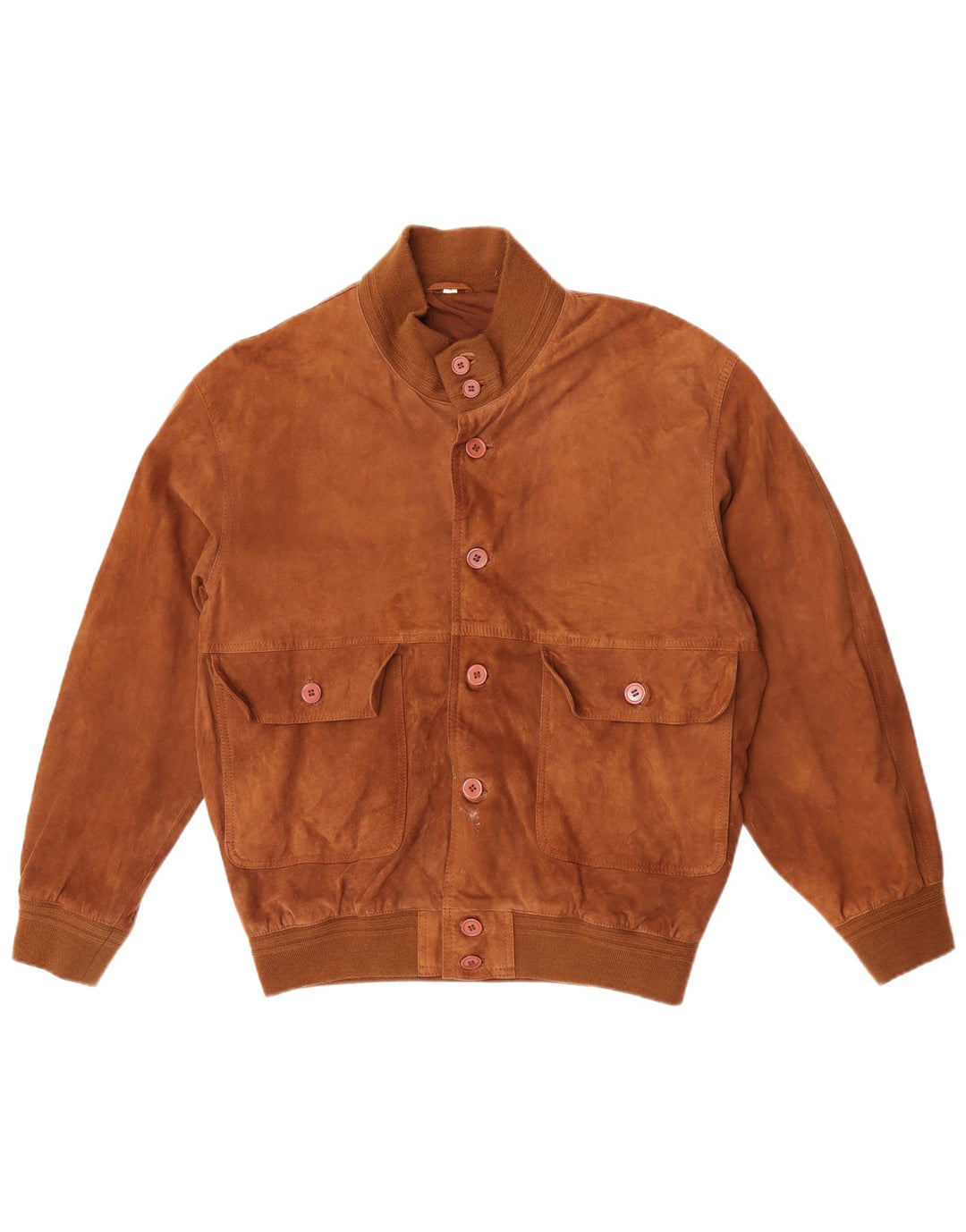 Giubbotto bomber in pelle scamosciata vintage da uomo EU 52 XL in pelle marrone
