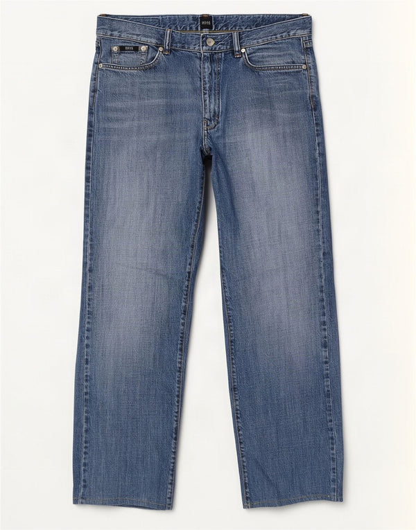 Jeans dritti da uomo Hugo Boss W34 L29 cotone blu