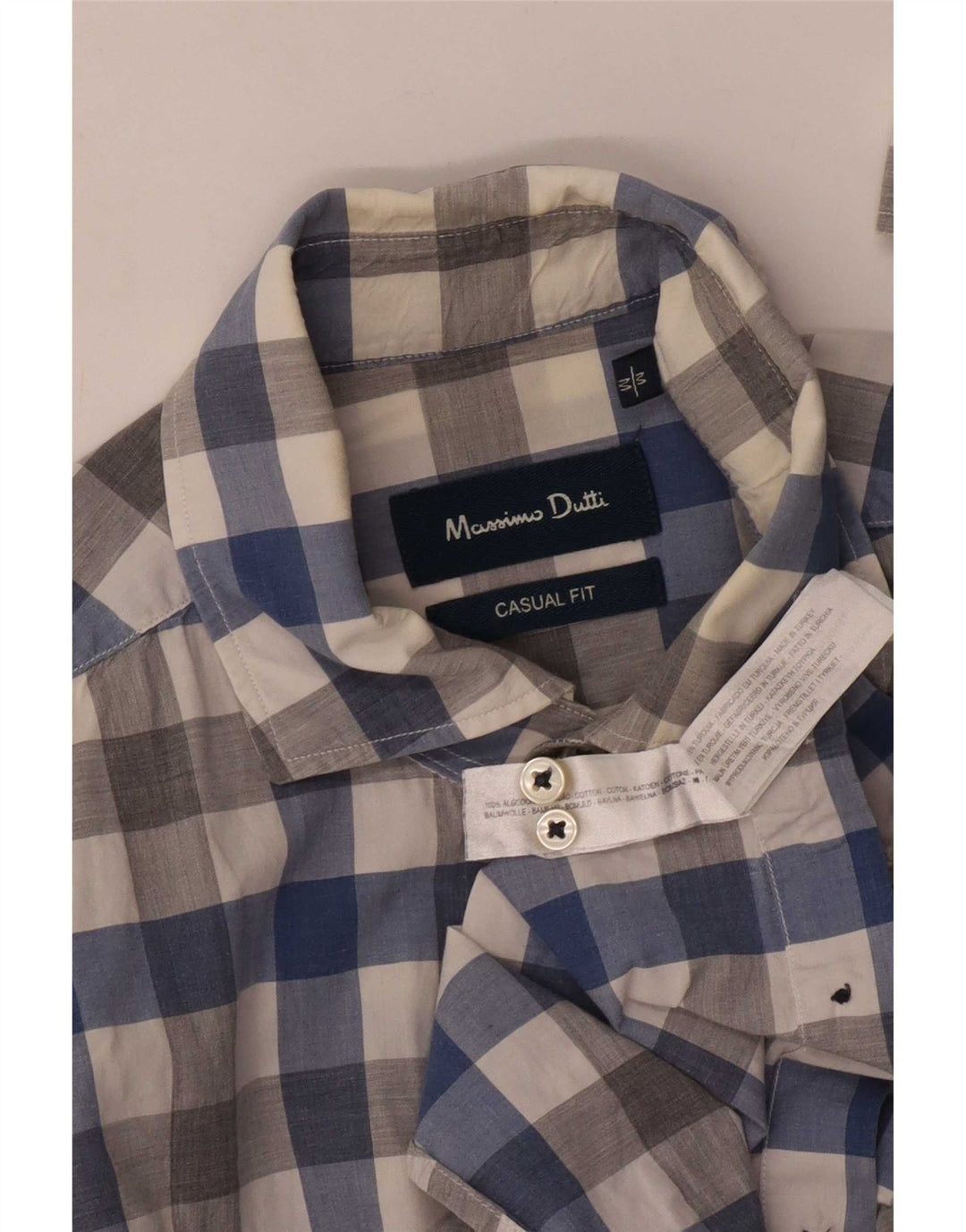 Camicia casual da uomo Massimo Dutti in cotone a quadretti multicolore medio