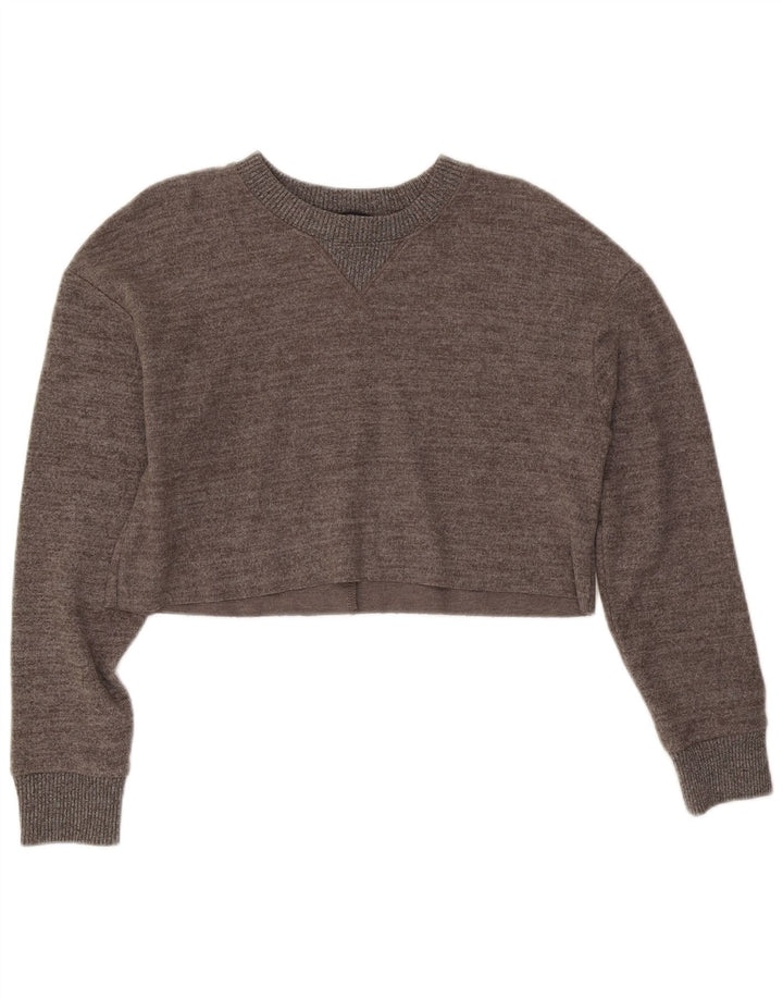 Top corto da donna Zara a maniche lunghe UK 10 piccolo grigio screziato