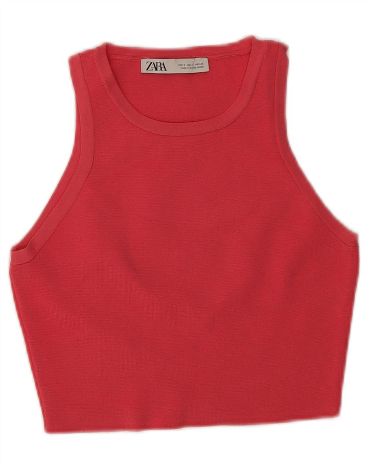 Canotta corta da donna Zara UK 8 piccola rosa