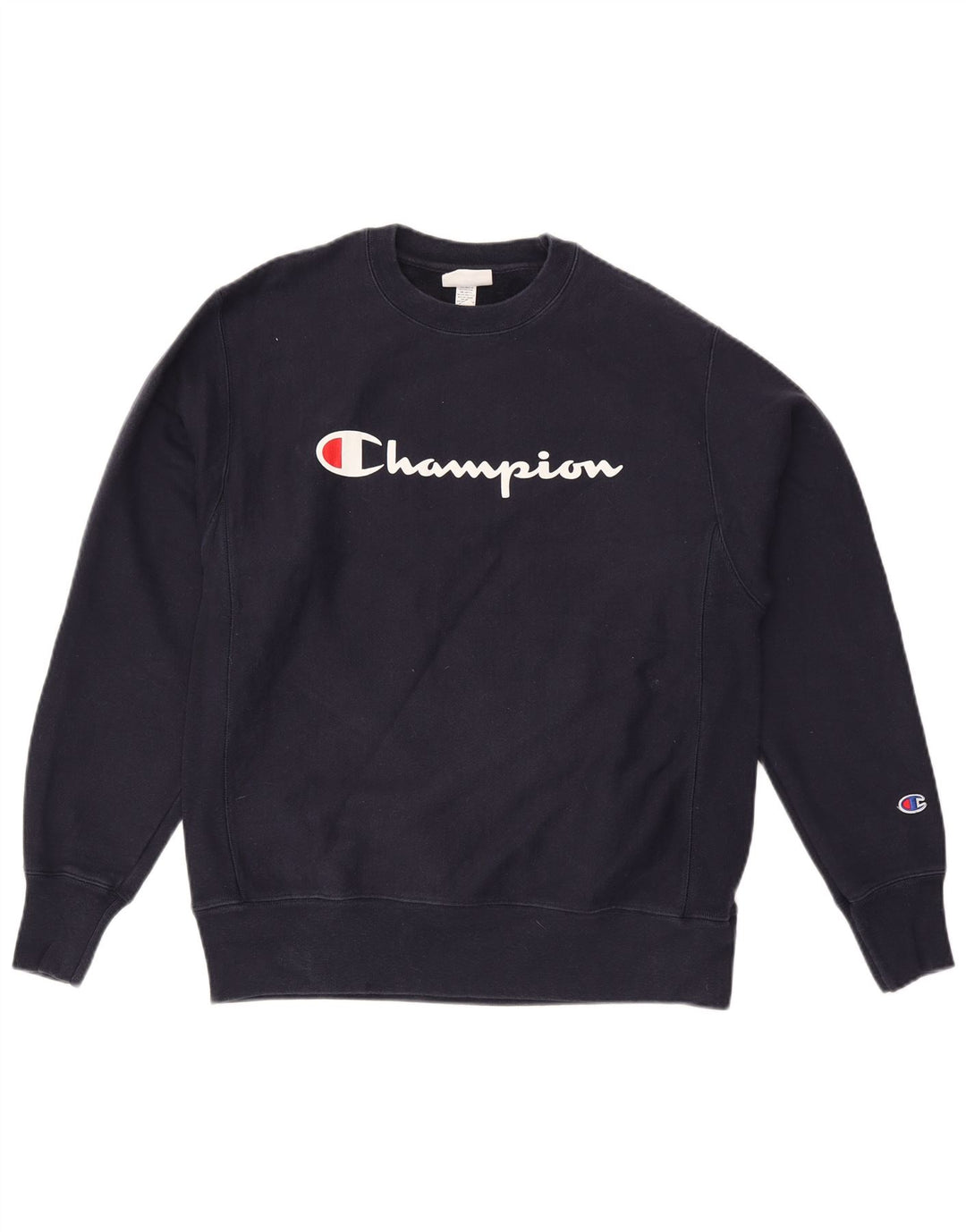 CHAMPION Felpa con grafica da uomo Maglione medio in cotone blu navy