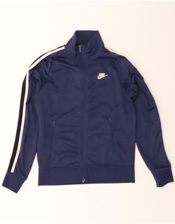 NIKE Mens Tracksuit Top Jacket Small Navy Blue Colourblock Polyester Vintage Nike and Second-Hand Nike from Messina Hembry 
