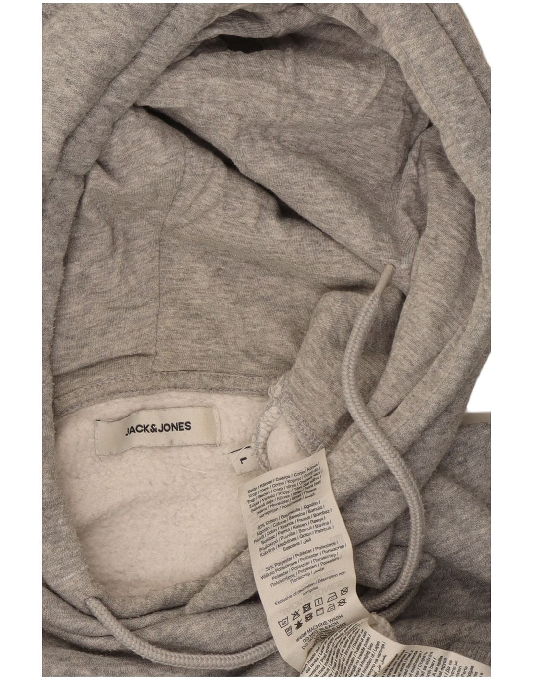 Maglione con cappuccio da uomo Jack & Jones grande in cotone grigio