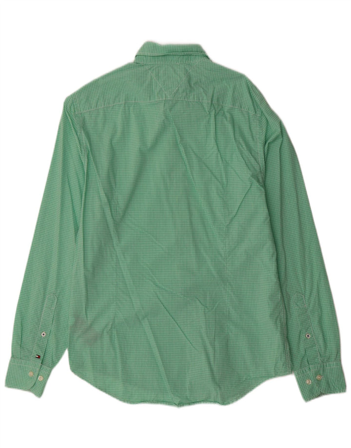 Camicia da uomo Tommy Hilfiger piccola in cotone a quadretti verde