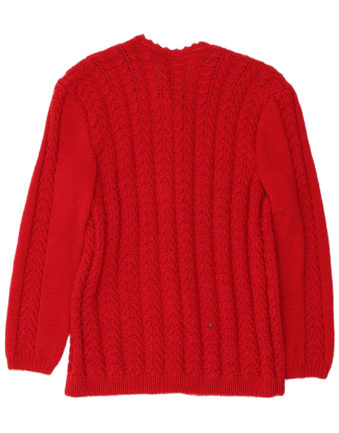 Maglione cardigan da donna vintage UK 14 rosso medio