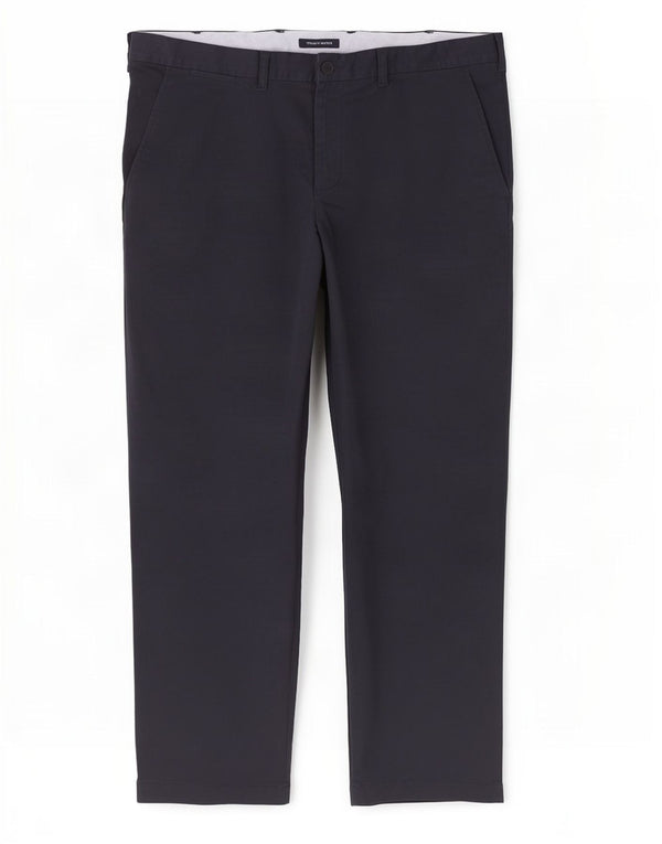 Pantaloni chino dritti da uomo Tommy Hilfiger W42 L32 cotone blu navy