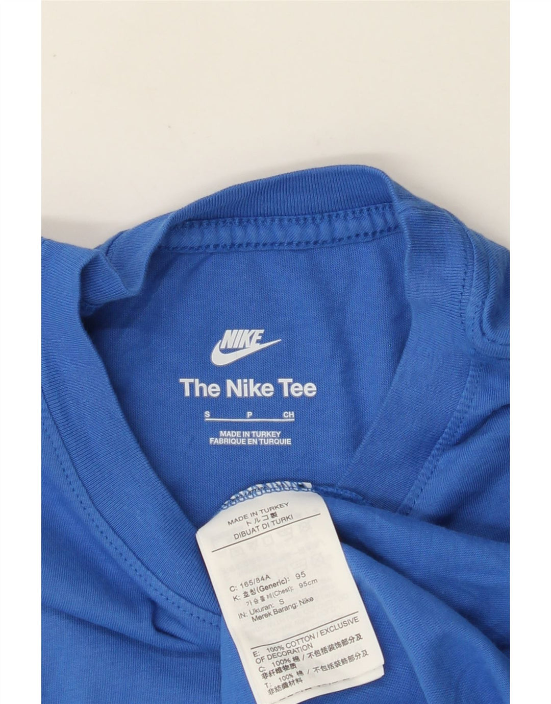 T-shirt grafica da uomo NIKE Top piccola in cotone blu