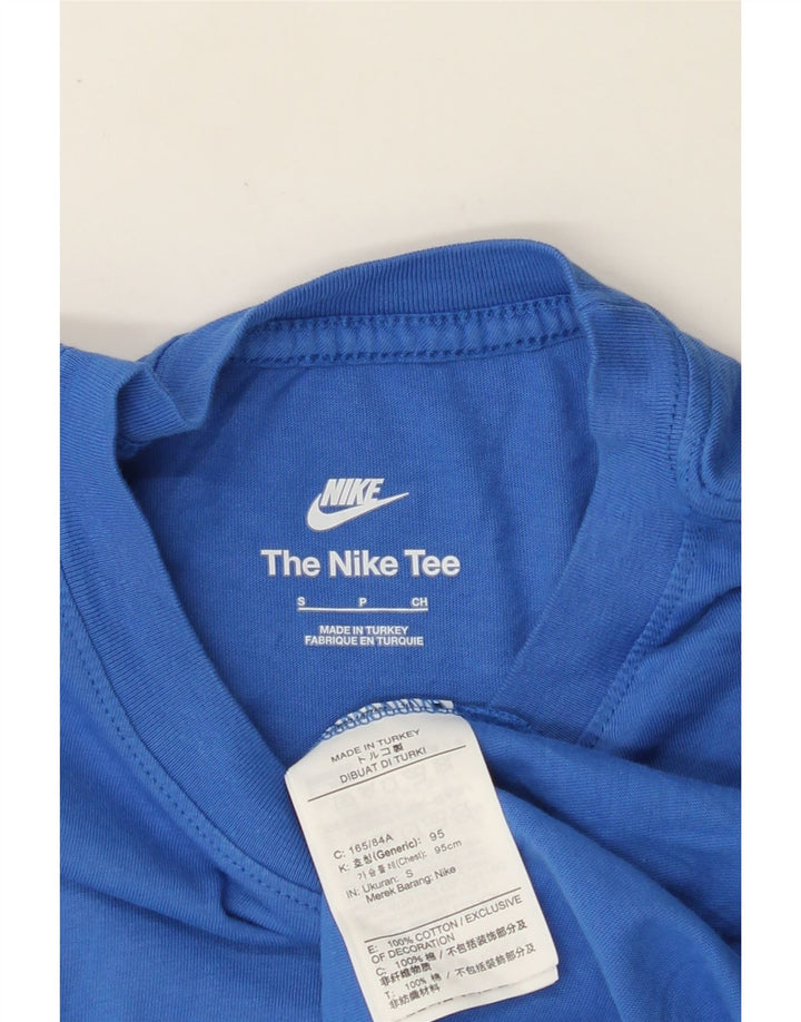 T-shirt grafica da uomo NIKE Top piccola in cotone blu