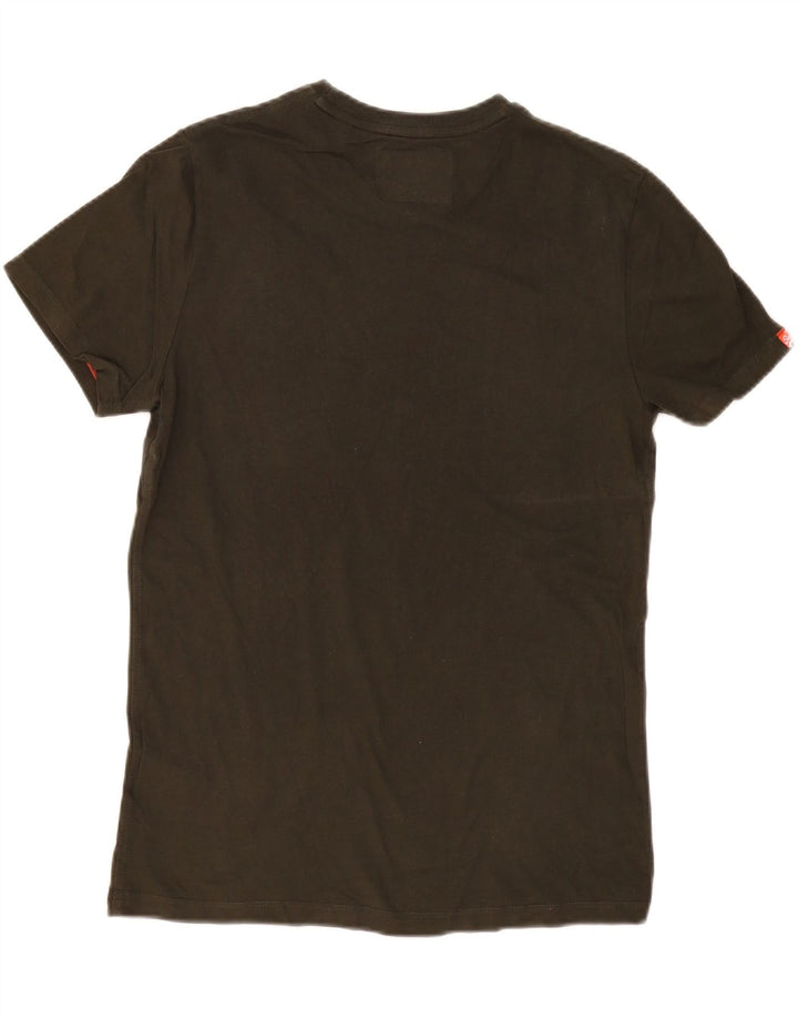 SUPERDRY Mens T-Shirt Top Large Khaki Cotton