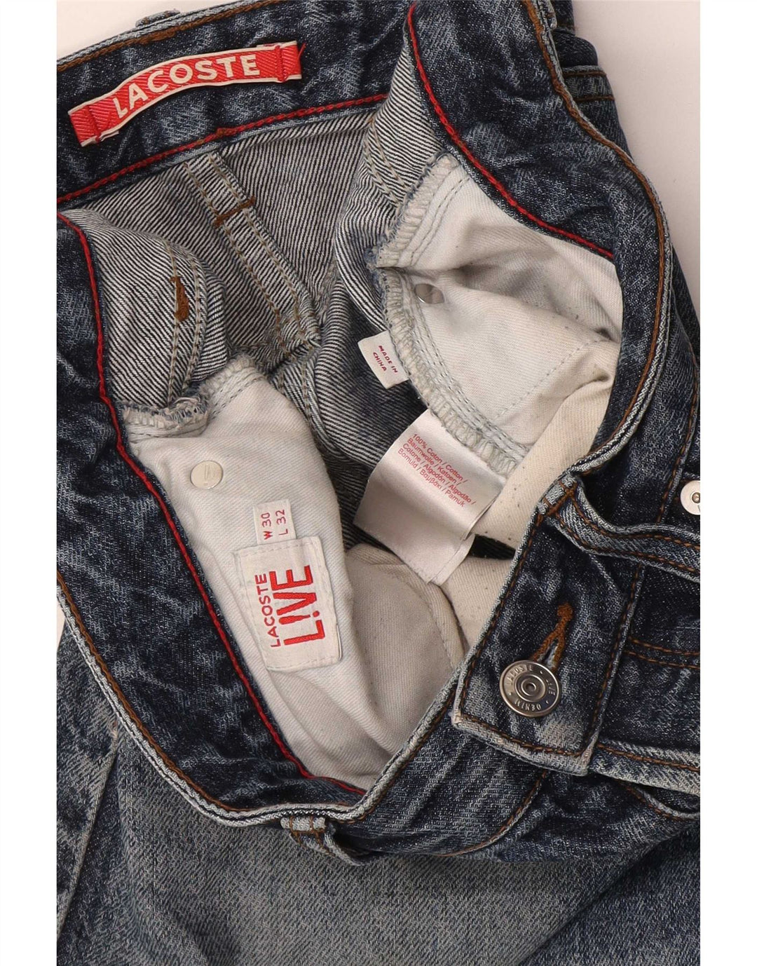 Jeans slim da uomo Lacoste W30 L32 cotone blu