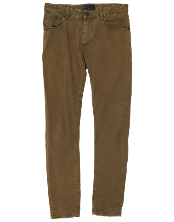 Zara Mens Slim Jeans EU 40 Medium W31 L30 Khaki Cotton
