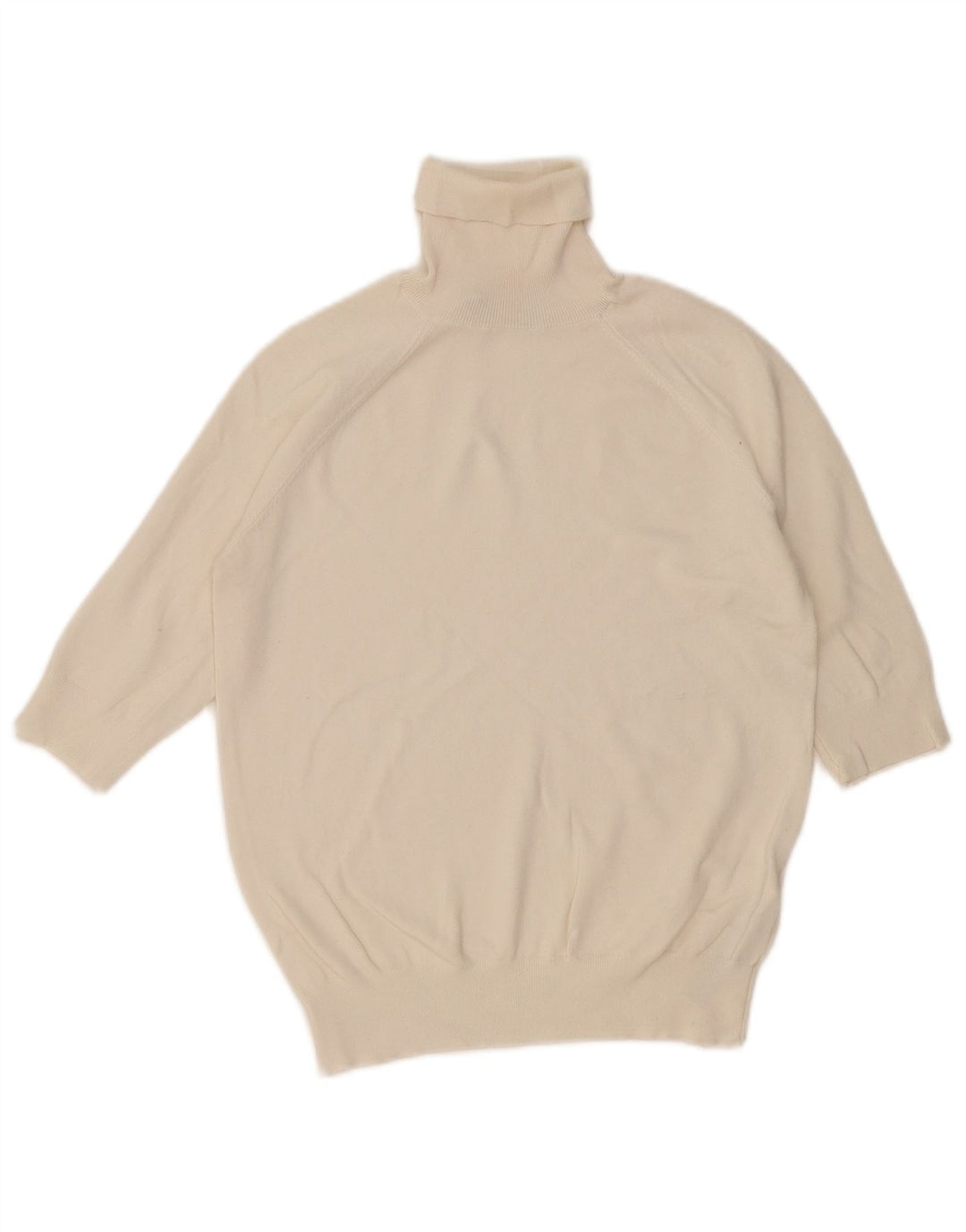 Maglione maglione a collo alto da donna Zara UK 12 viscosa bianco sporco medio