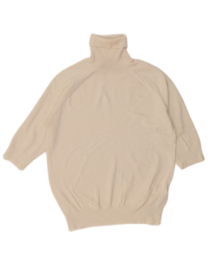 Maglione maglione a collo alto da donna Zara UK 12 viscosa bianco sporco medio