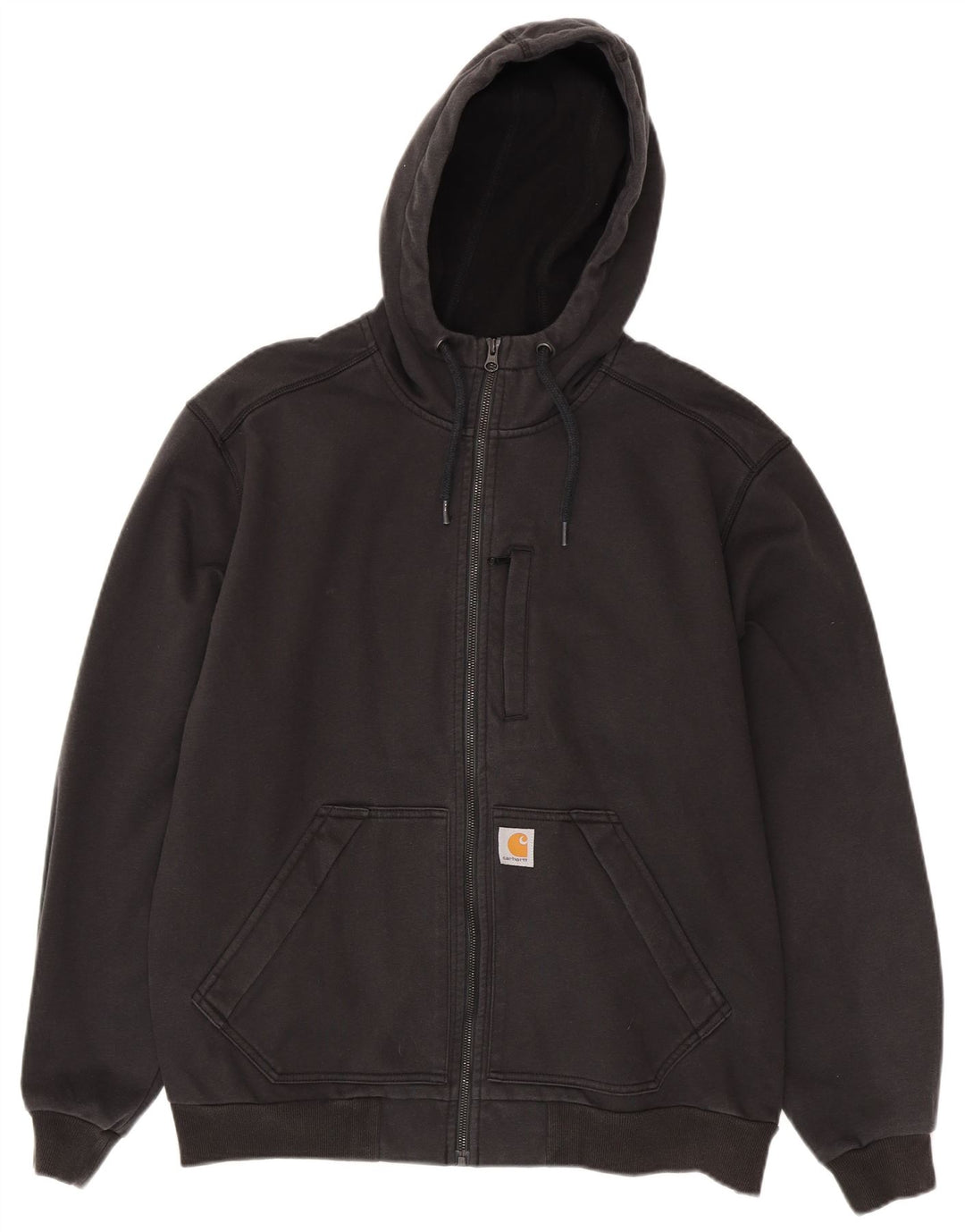 Maglione con cappuccio e zip da uomo dalla vestibilità rilassata Carhartt, grande poliestere nero