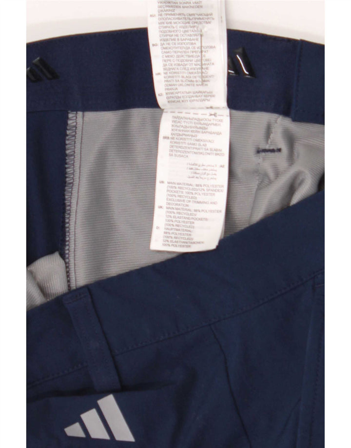 Pantaloni chino slim da uomo Adidas W28 L34 poliestere blu navy
