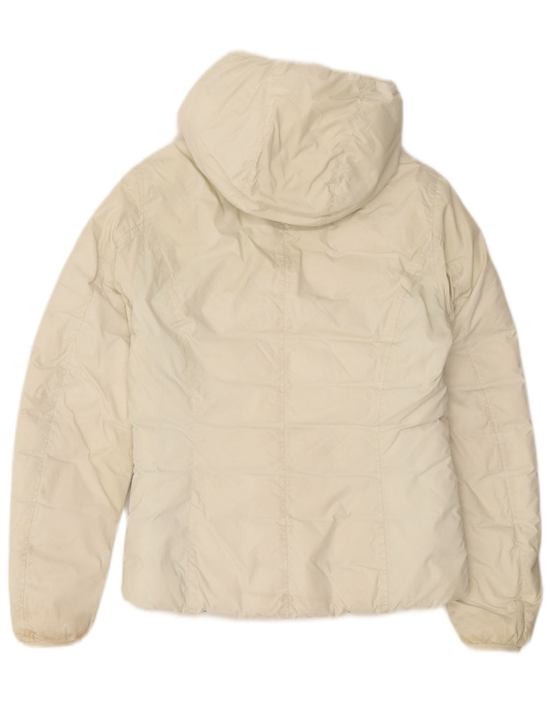 Giubbotto imbottito reversibile con cappuccio per bambina K-Way 11-12 anni in poliammide bianco sporco