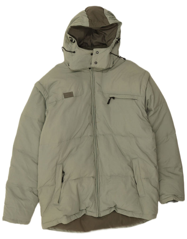 Fila Mens Hooded Padded Jacket UK 42 XL Green Polyamide