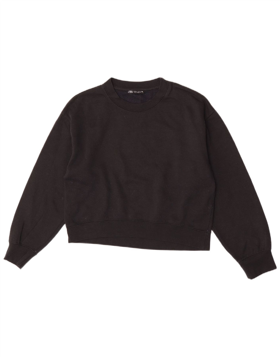 Felpa corta da donna Zara UK 14 poliestere nero medio