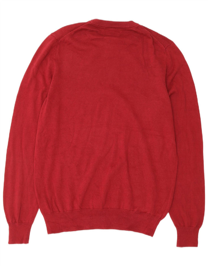 MARKS & SPENCER Mens Crew Neck Jumper Sweater Medium Red Cotton