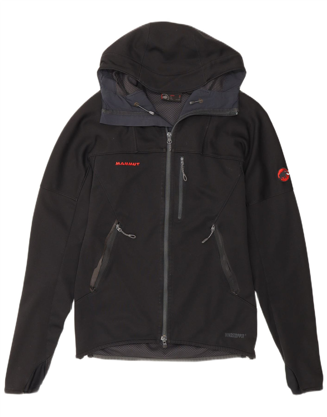 Giacca a vento con cappuccio da donna Mammut UK 14 Medium Black Poliestere