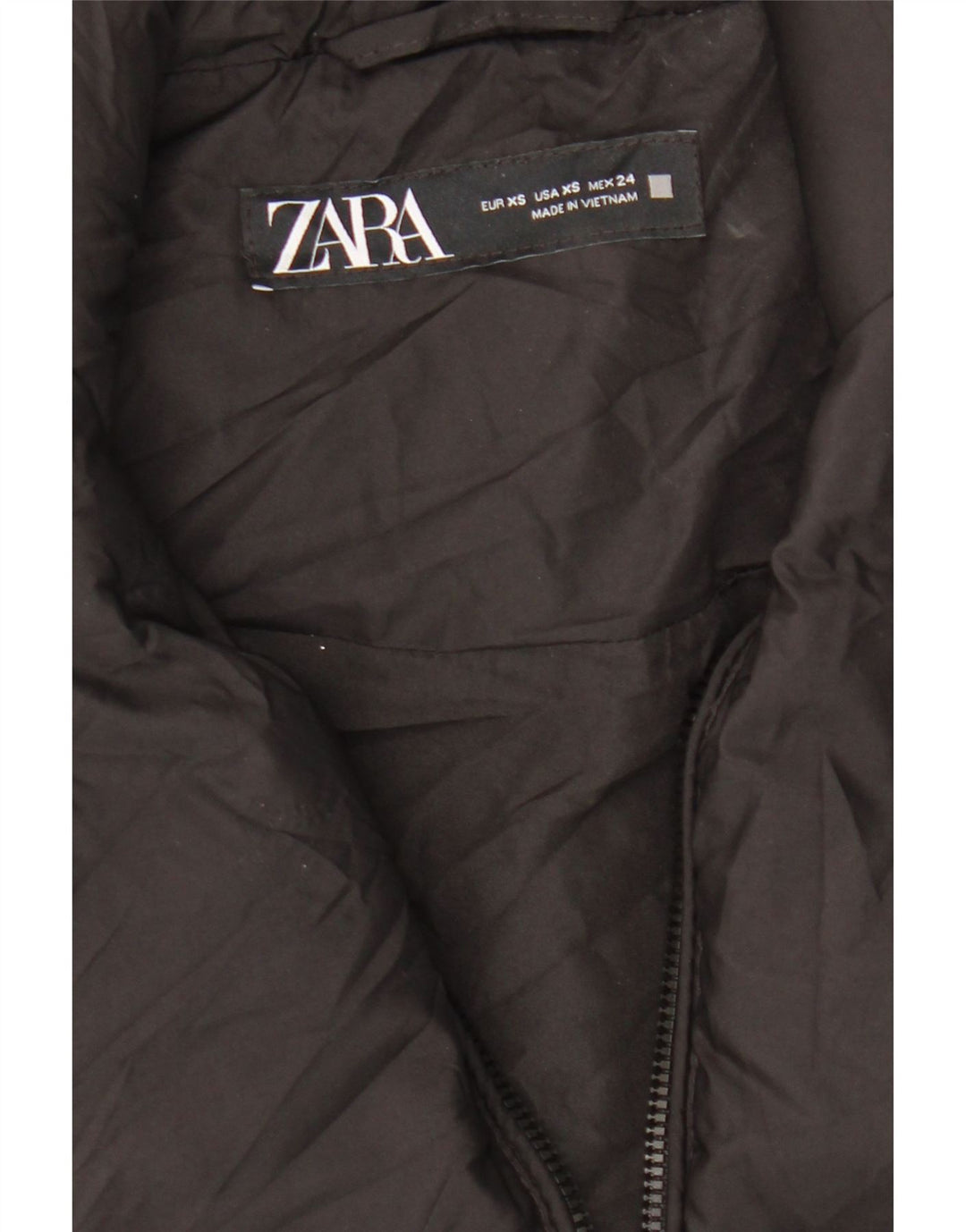 Gilet imbottito oversize corto da donna ZARA UK 6 XS poliestere nero