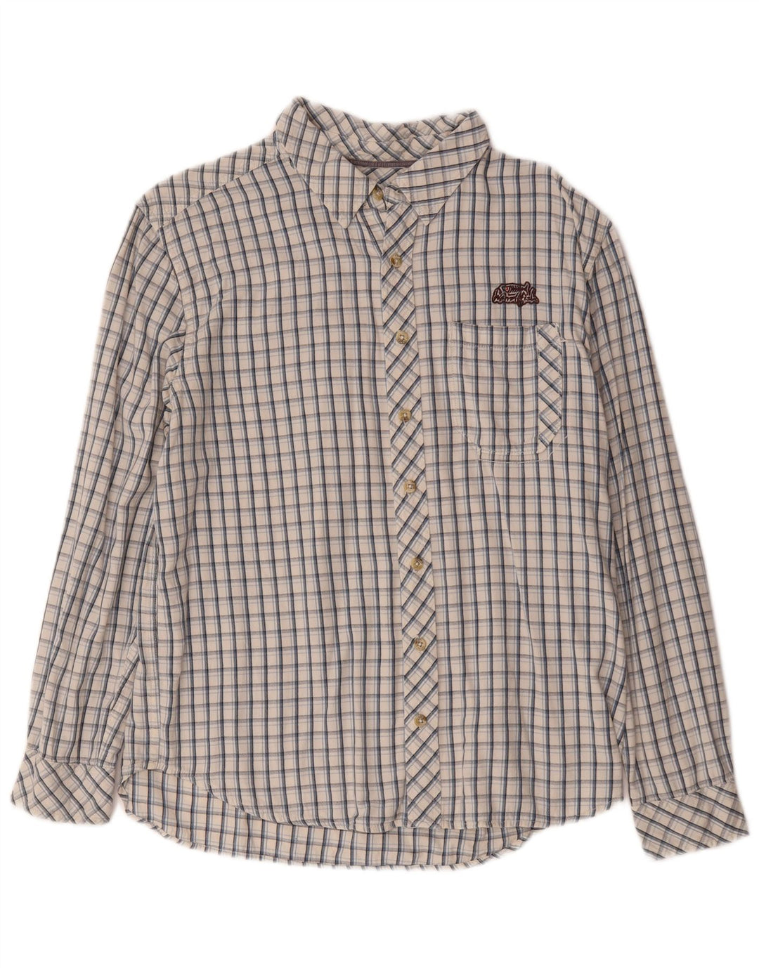 Camicia da uomo Weird Fish, cotone a quadri bianchi grandi