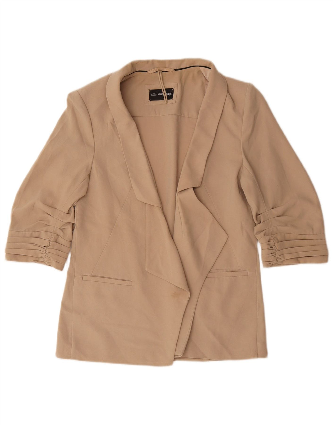 Giacca blazer con maniche a 3/4 da donna Marks & Spencer UK 12 Beige medio