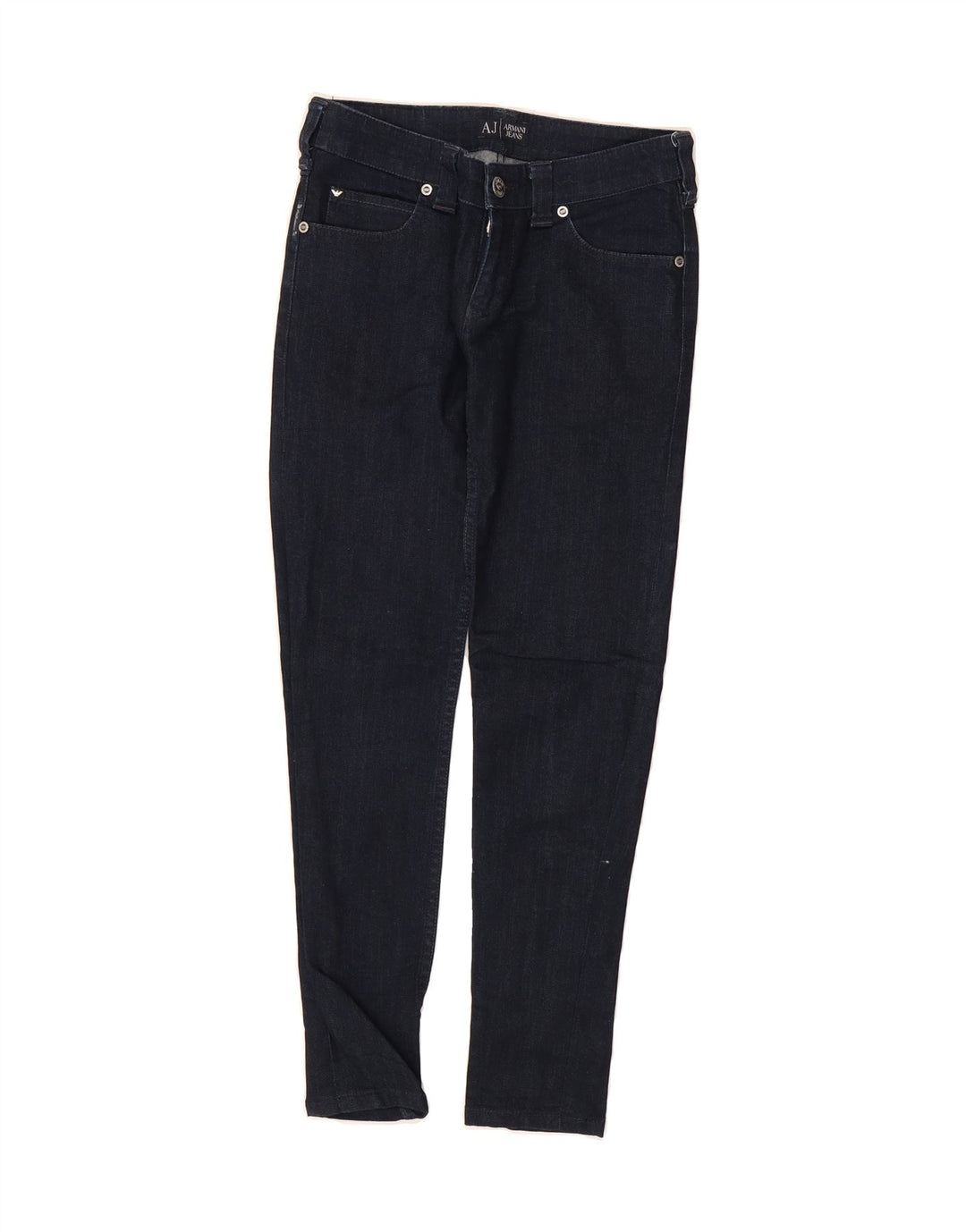 ARMANI Womens Slim Jeans W26 L27 Navy Blue Cotton Vintage Armani and Second-Hand Armani from Messina Hembry 