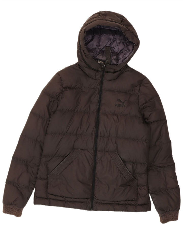 Giacca imbottita con cappuccio da donna Puma UK 12 Poliestere marrone medio