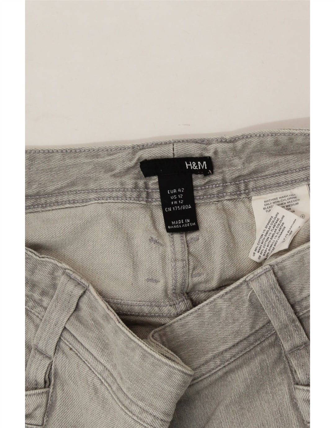 H&M Womens Denim Skirt EU 42 Large W32 Grey Cotton Vintage H&M and Second-Hand H&M from Messina Hembry 