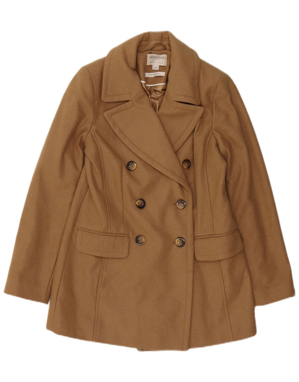 Cappotto da marinaio da donna Monsoon UK 10 piccolo in lana marrone