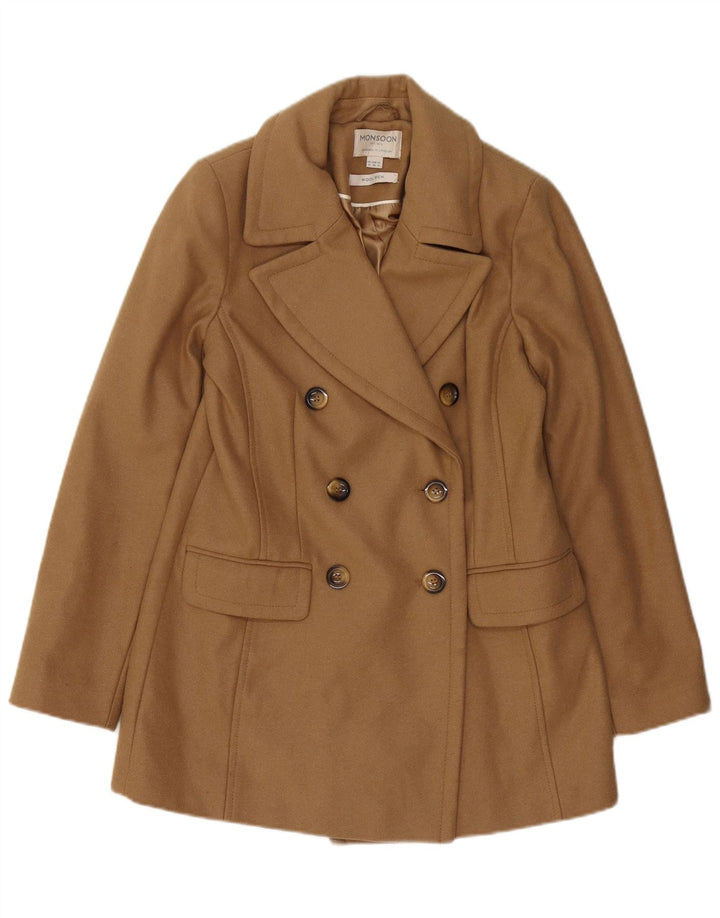 Cappotto da marinaio da donna Monsoon UK 10 piccolo in lana marrone