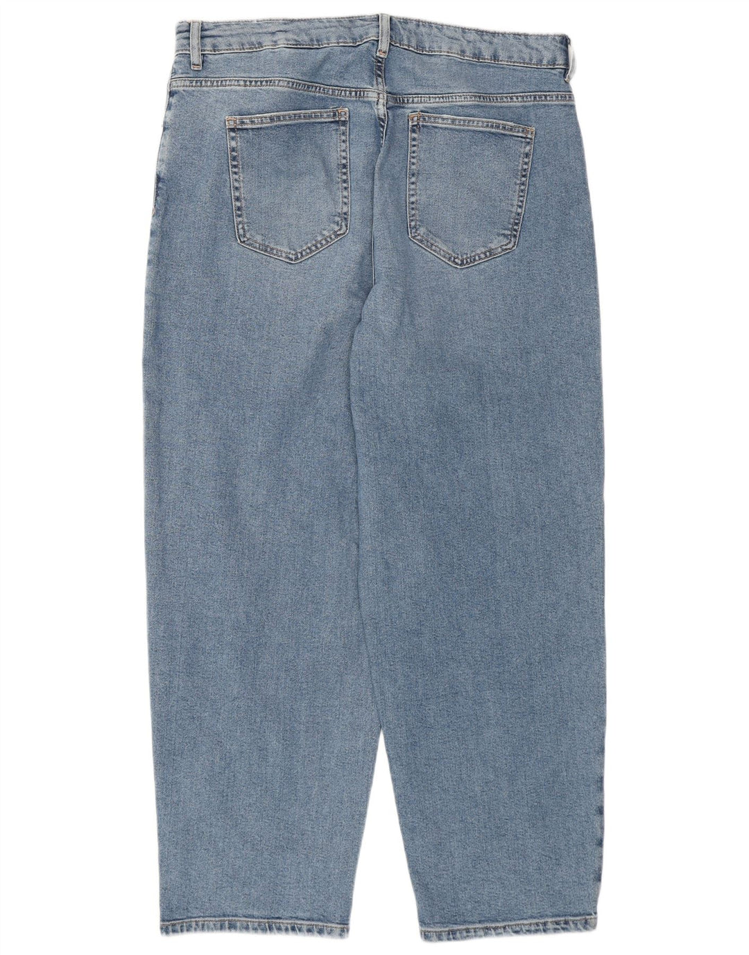 MARKS & SPENCER Jeans a vita alta a botte da donna UK 16 Large W34 L28 Blu