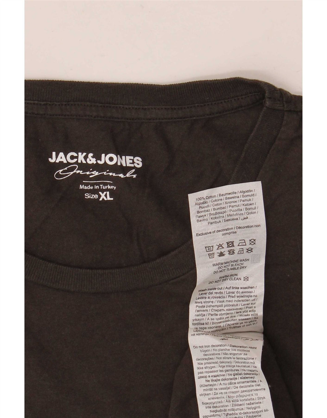 T-shirt grafica da uomo Jack & Jones Top XL in cotone grigio