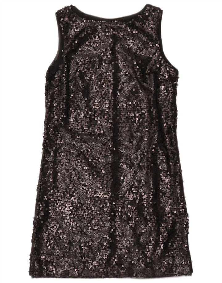 Abito a trapezio senza maniche da donna BENETTON UK 10 piccolo poliestere nero