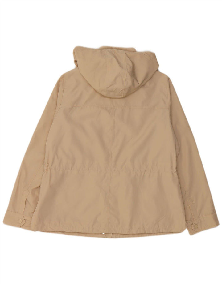 Giacca antipioggia con cappuccio da donna Marks & Spencer UK 16 Large Beige Poliestere