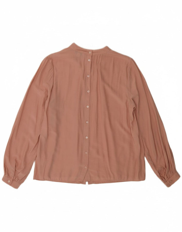 WAREHOUSE Womens Long Sleeve Shirt Blouse UK 12 Medium Pink Viscose