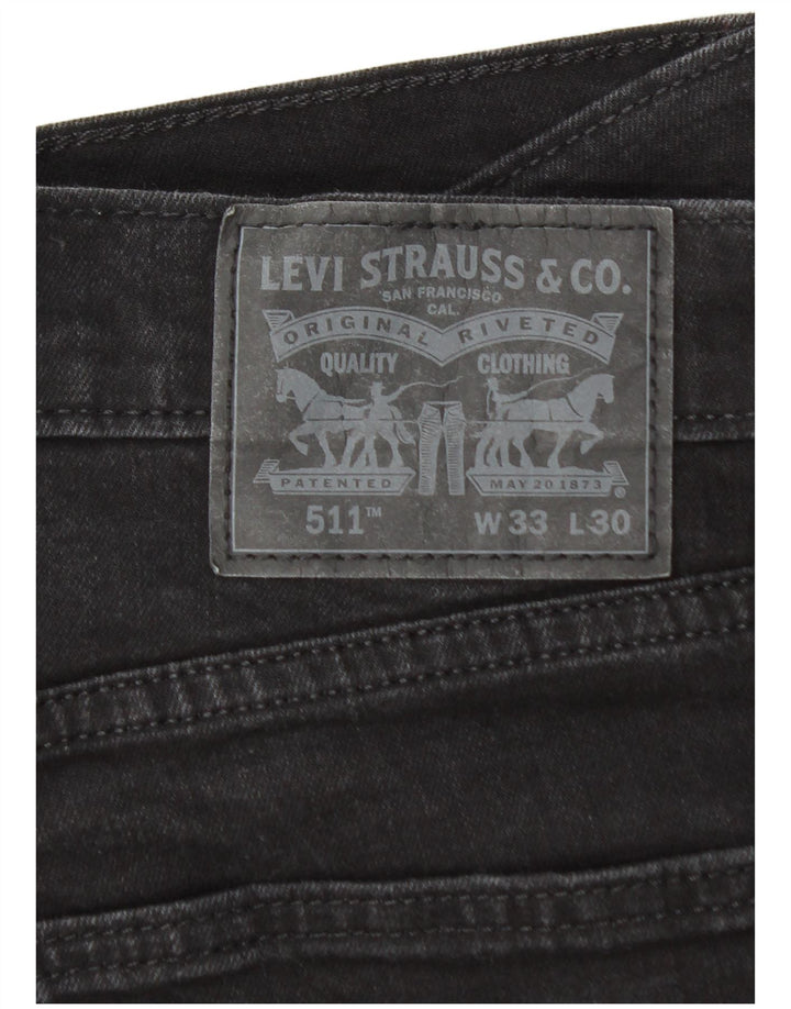Jeans Levi's Uomo 511 Slim W33 L26 Cotone Nero