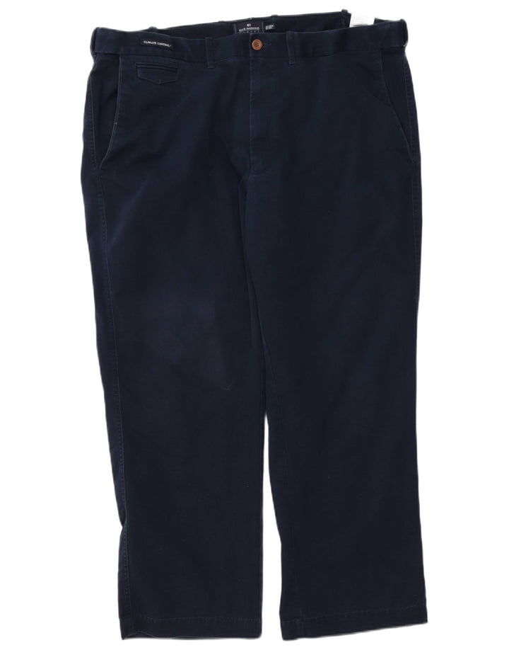 Pantaloni chino dritti Marks & Spencer da uomo blu Harbour W42 L29 Navy