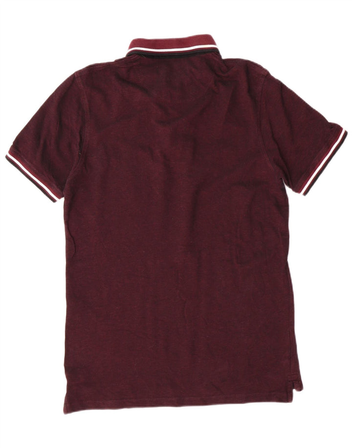Polo da uomo a maniche corte Jack & Jones, classica in cotone bordeaux medio