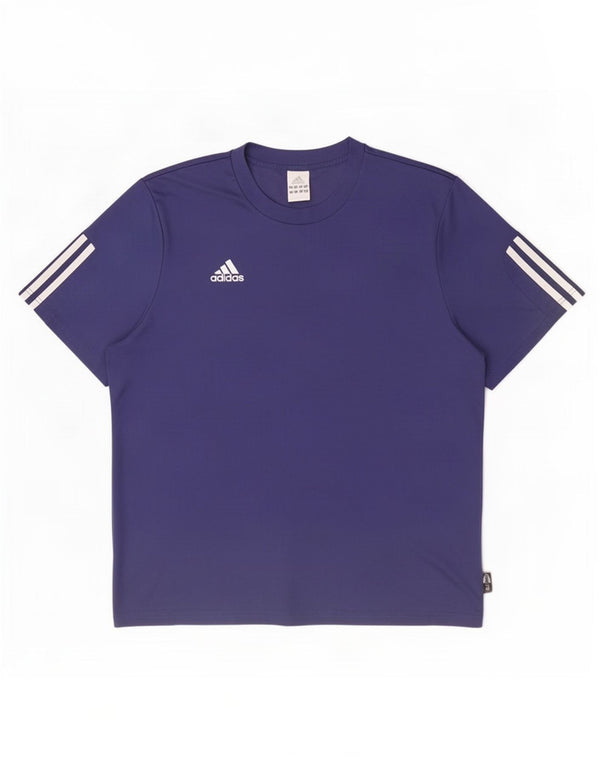 T-shirt Adidas Climalite da uomo, grande, in poliestere blu navy