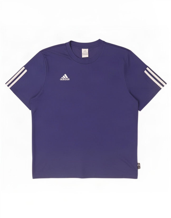 T-shirt Adidas Climalite da uomo, grande, in poliestere blu navy