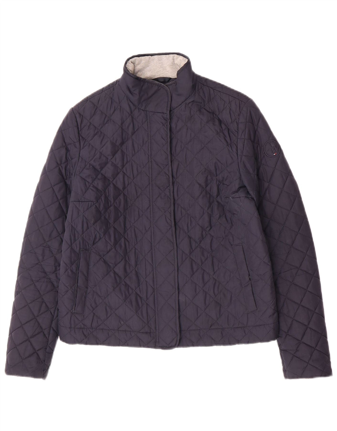 Giacca trapuntata da donna Tommy Hilfiger UK 10 Small Poliestere blu navy