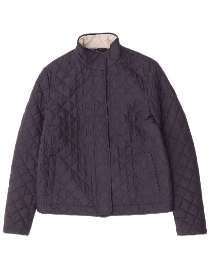 Giacca trapuntata da donna Tommy Hilfiger UK 10 Small Poliestere blu navy
