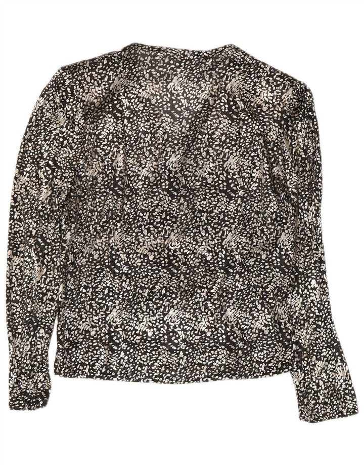 C&A Camicetta a maniche lunghe da donna Top EU 40 Media Nero Stampa animalier